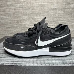 Nike Waffle One Running Sneakers Black White Mesh Comfort Shoes Women's Size 6.5